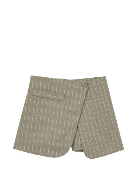  Maje Button Striped Shorts - Grey 