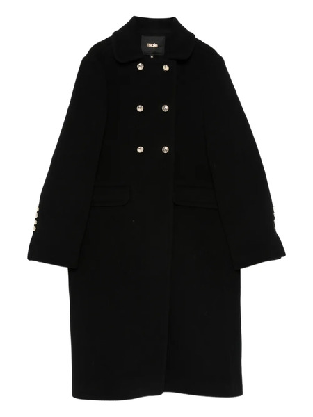  Maje Buttoned Double-breasted Coat - Black 