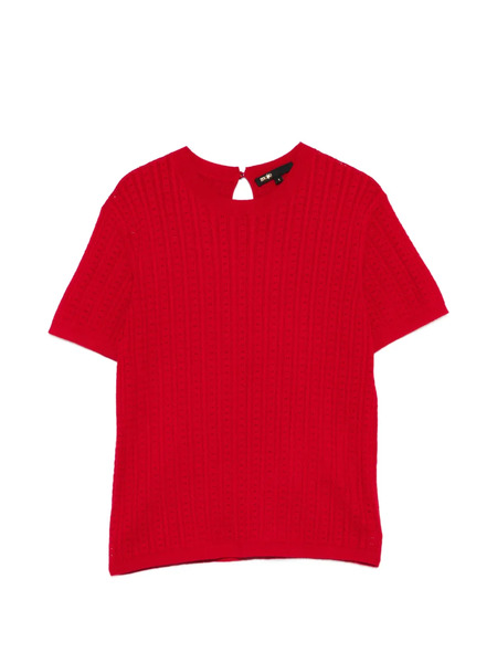  Maje Cable-knit Crew-neck Top - Red 