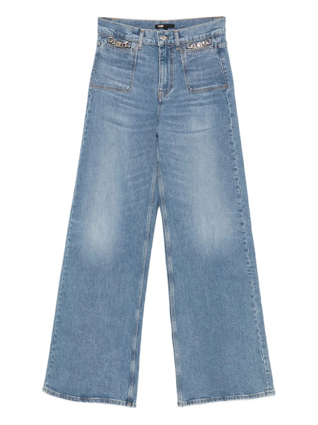  Maje Chain-embellished Flared Jeans - Blue 