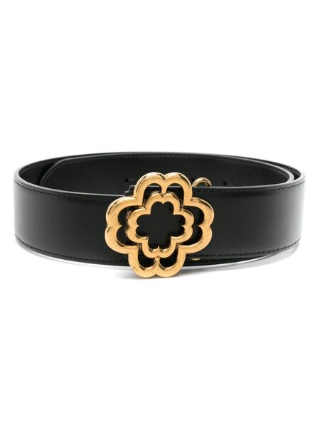  Maje Clover Leather Belt - Black 