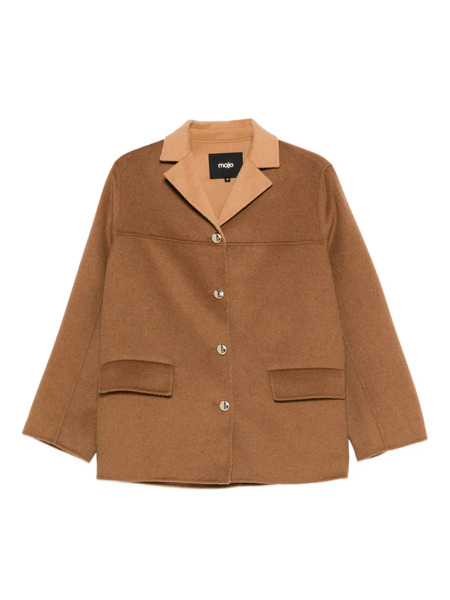  Maje Contrasting-collar Wool Coat - Brown 