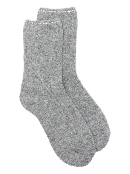  Maje Crystal-embellished Socks - Grey 
