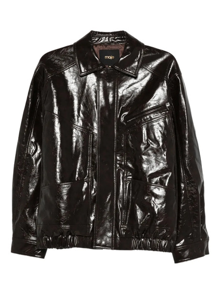  Maje Cuffed Panelled Jacket - Brown 