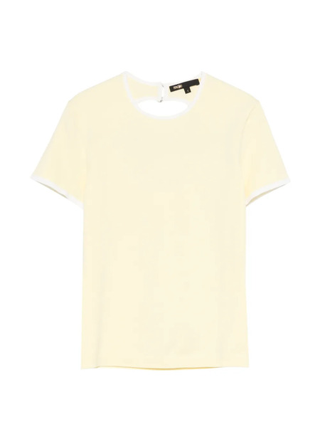  Maje Cut-out Short-sleeve Top - Yellow 