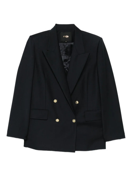  Maje Double-breasted Gold-button Blazer - Blue 
