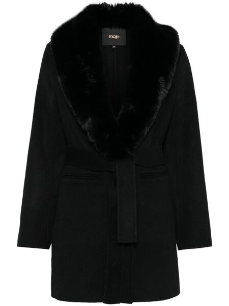 Maje Double-faced Midi Coat - Black 