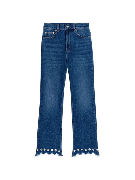  Maje Embellished Frayed Jeans - Blue 