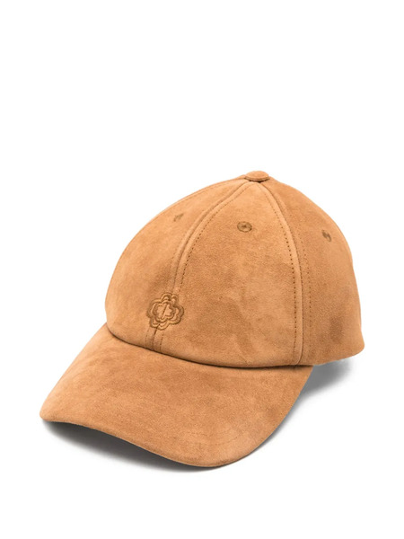  Maje Embroidered-logo Suede Cap - Brown 