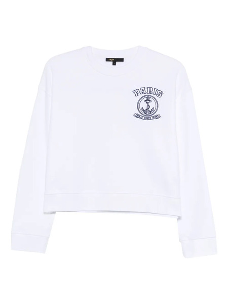  Maje Embroidered-motif Sweatshirt - White 