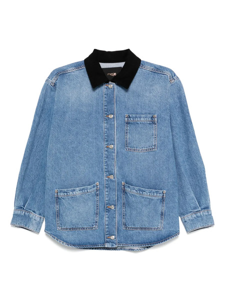  Maje Faded-effect Denim Jacket - Blue 