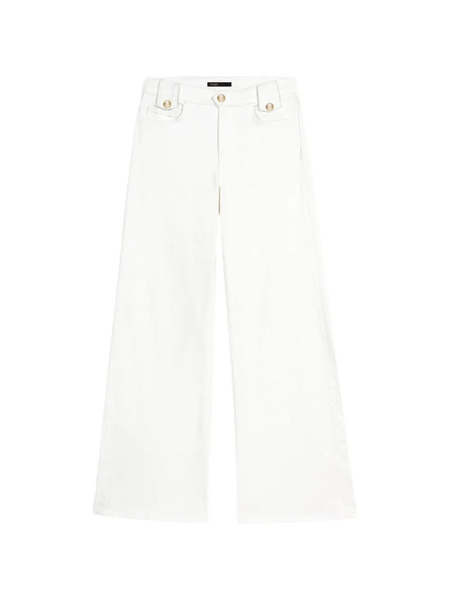  Maje Flared Denim Jeans - White 