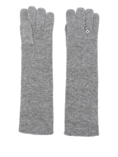  Maje Flower-embellished Wool Gloves - Grey 