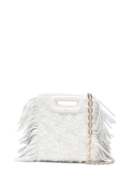  Maje Fringe Sequin Mini Bag - White 