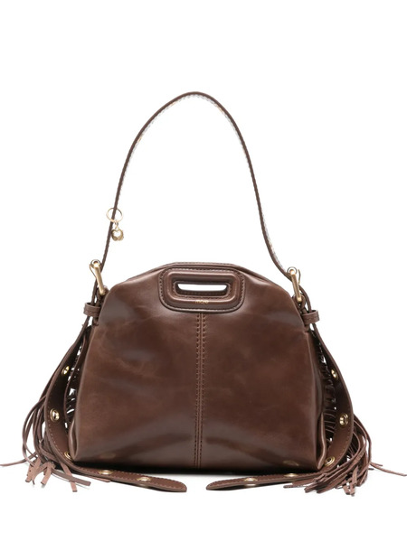  Maje Fringed Leather Tote Bag - Brown 