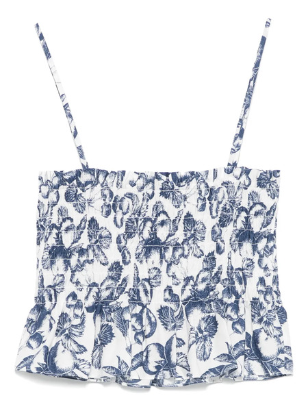  Maje Graphic-print Smocked Top - White 