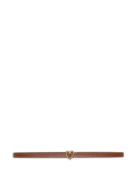 Maje Heart-buckle Leather Belt - Brown 