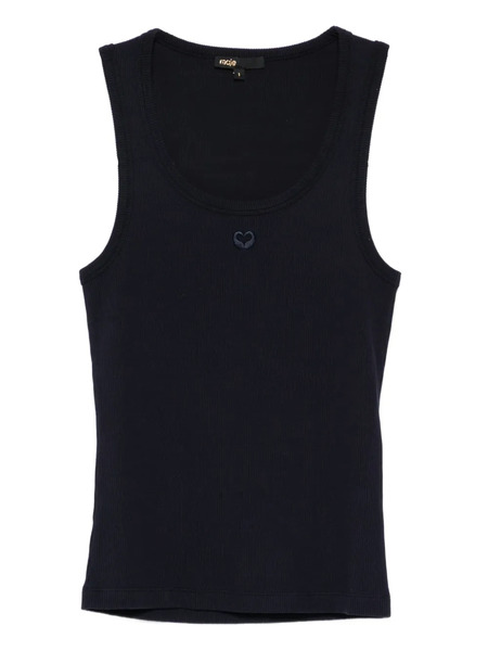  Maje Heart-embroidery Tank Top - Blue 