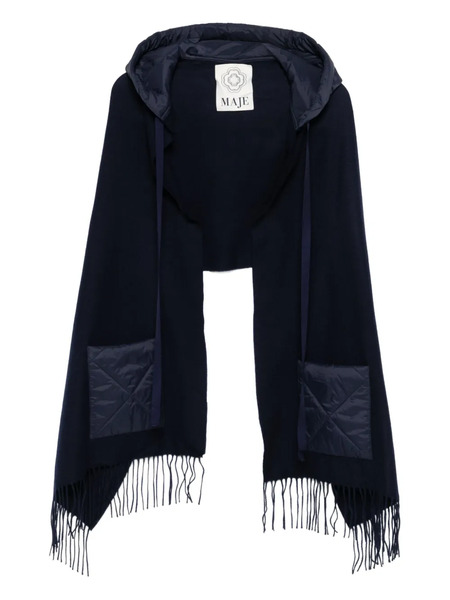  Maje Hooded Quilted-pocket Poncho - Blue 