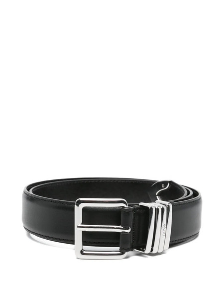  Maje Leather Buckle Belt - Black 