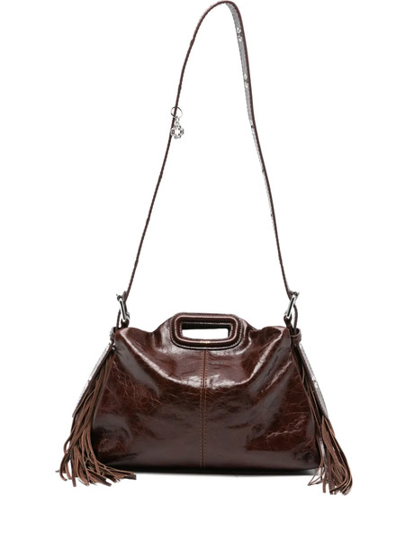  Maje Leather Fringe Tote Bag - Brown 