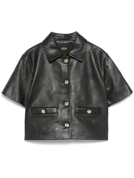  Maje Leather Jacket - Black 