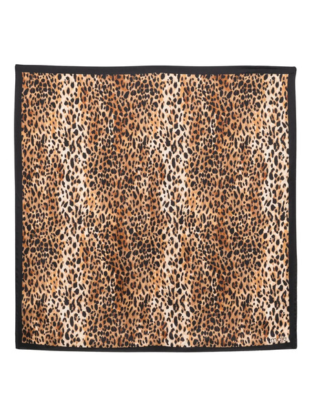  Maje Leopard-print Silk Scarf - Brown 