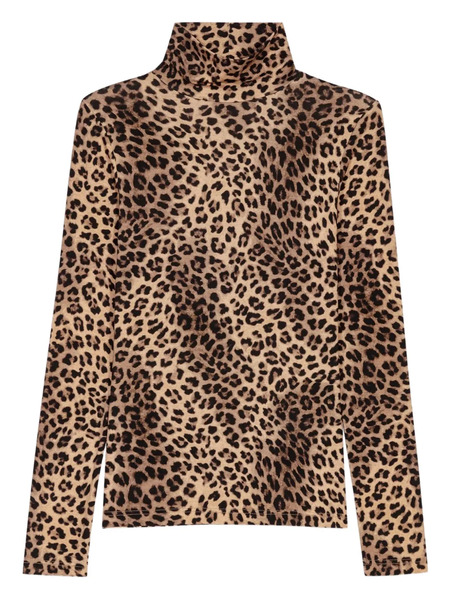  Maje Leopard-print T-shirt - Brown 