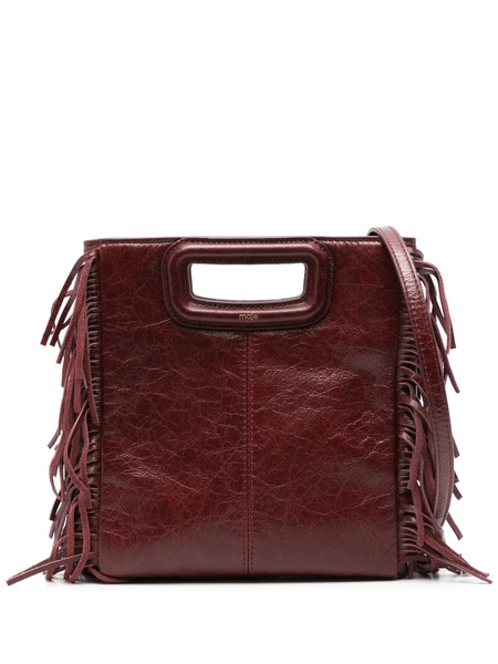  Maje M Fringed Leather Tote Bag - Red 