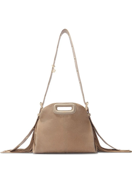  Maje Mini Miss M Fringe-top Shoulder Bag - Neutrals 