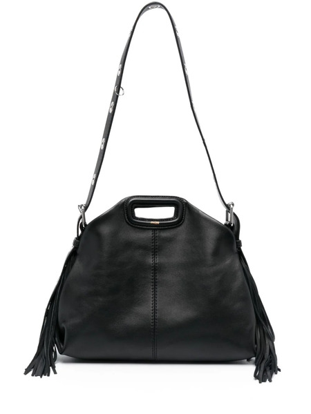  Maje Miss M Leather Shoulder Bag - Black 