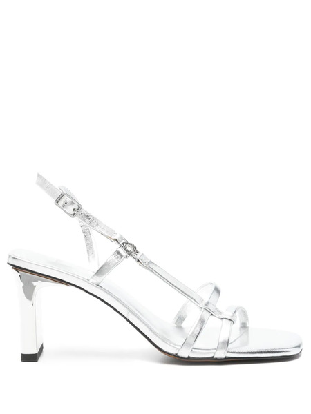  Maje 80mm Metallic Strappy Sandals - Silver 