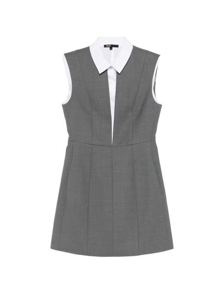  Maje Panelled Mini Dress - Grey 