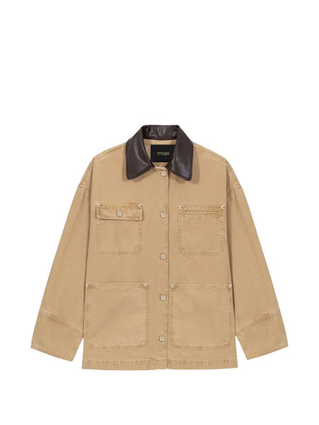  Maje Patch-pocket Denim Jacket - Neutrals 
