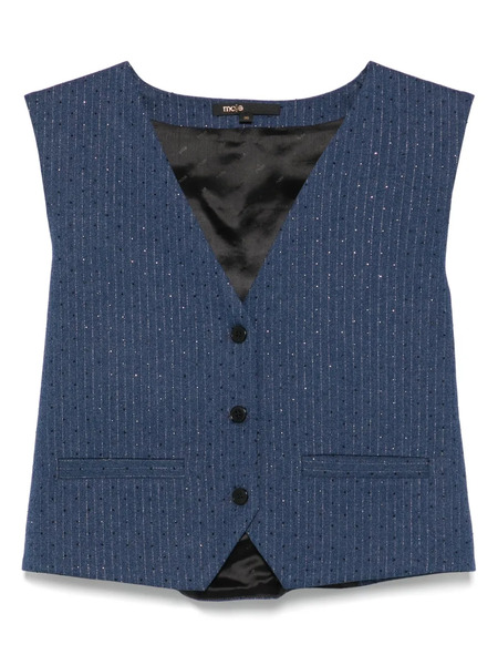  Maje Pinstriped Vest - Blue 