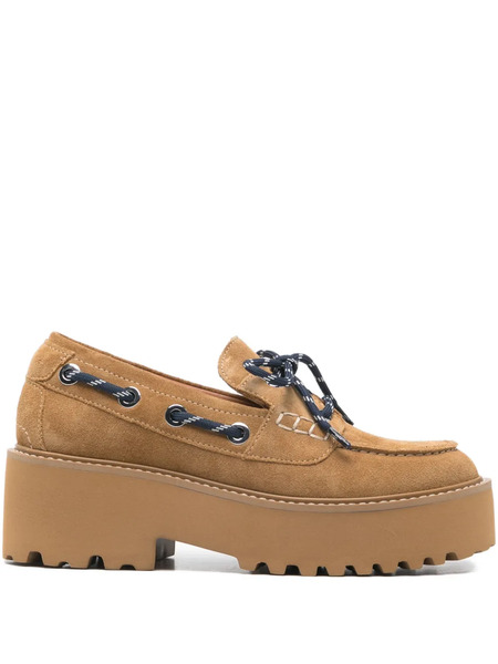  Maje Platform Boat Shoes - Brown 