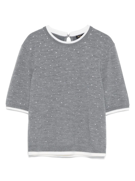  Maje Rhinestone-embellished T-shirt - Grey 