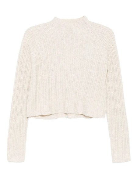 Maje Ribbed High-neck Sweater - Neutrals 