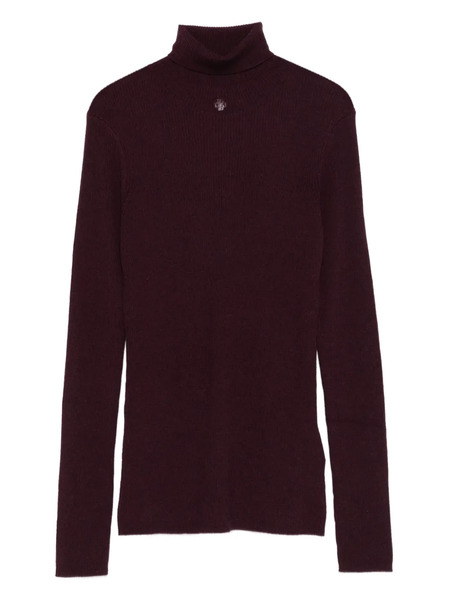  Maje Ribbed Turtleneck Sweater - Red 