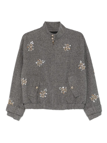  Maje Sequin-embellished Bomber Jacket - Grey 