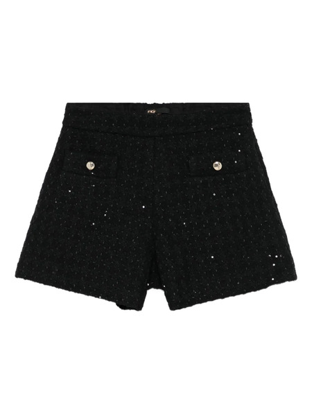  Maje Sequin-embellished Tweed Shorts - Black 