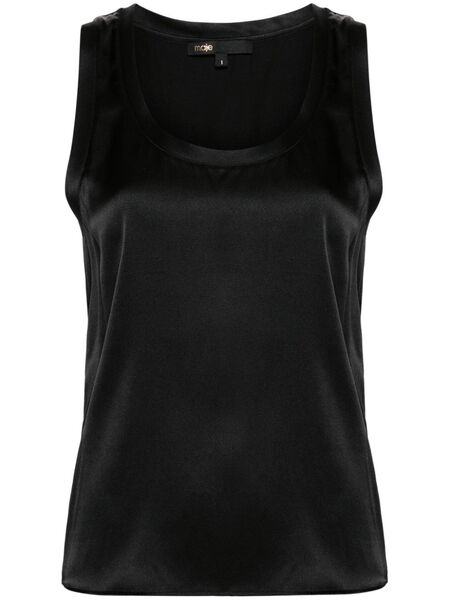  Maje Silk Tank Top - Black 