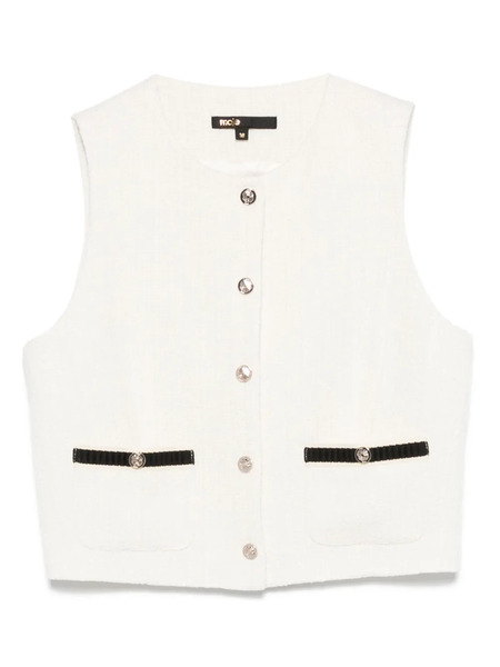  Maje Sleeveless Tweed Jacket - Neutrals 