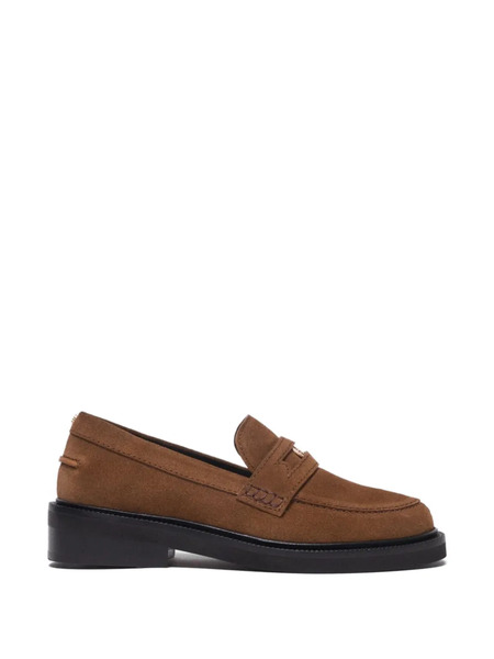  Maje Slip-on Leather Loafers - Brown 