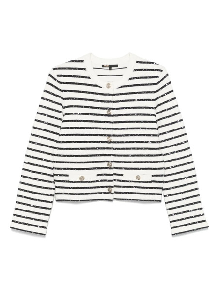  Maje Striped Cardigan - White 