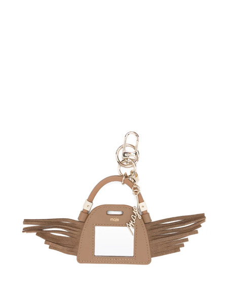  Maje Tassel Mirror Keyring - Brown 