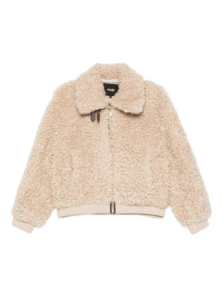 Maje Teddy-effect Zip-up Faux Fur Jacket - Neutrals 