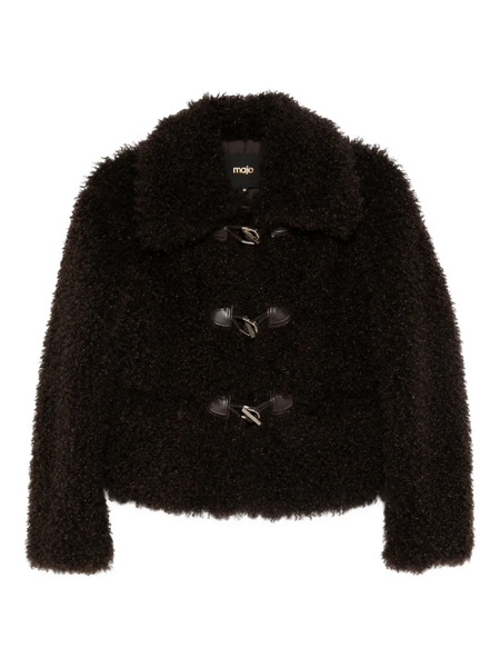  Maje Toggle-fastening Faux-fur Jacket - Dark Brown 