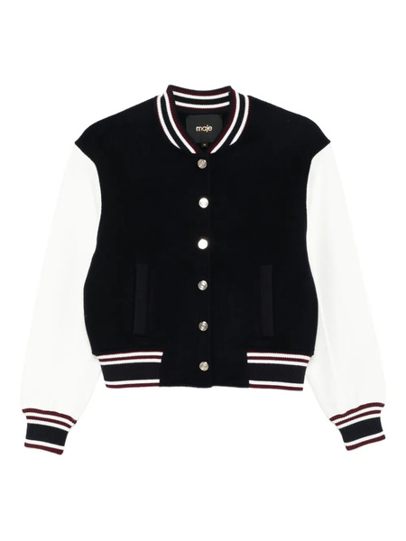  Maje Wool Bomber Jacket - Blue 