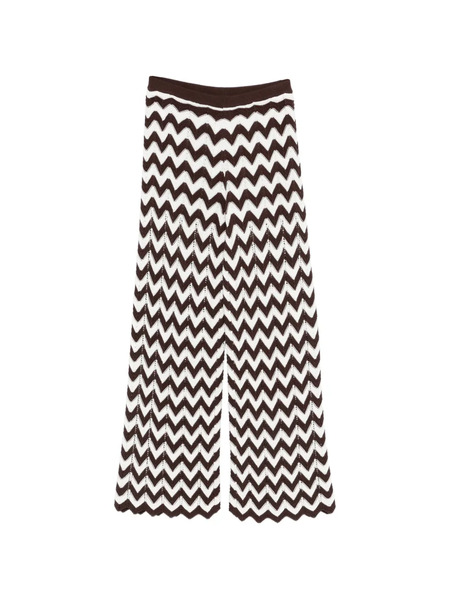  Maje Zig Zag Straight Trousers - Brown 